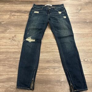 Abercrombie Distressed Dark Blue Women's Jeans
